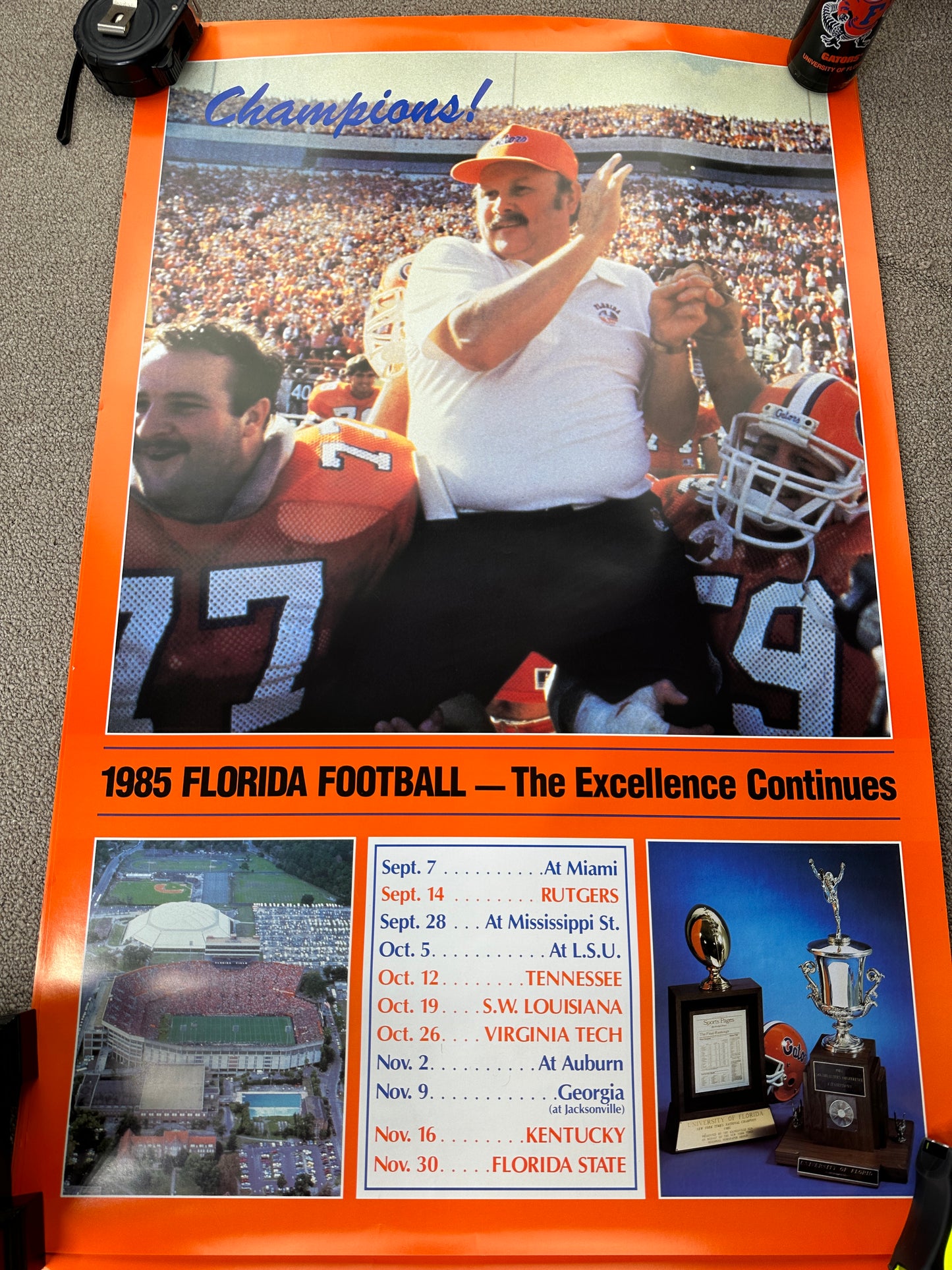 Vintage Florida Gators Football 1985 Poster