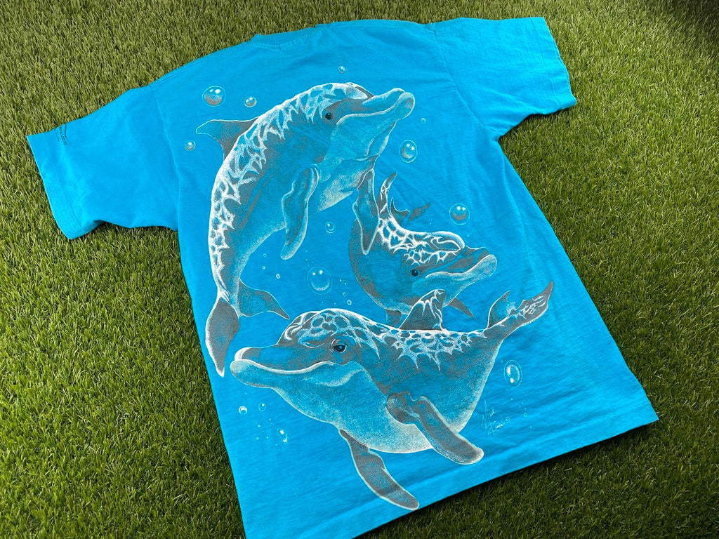 Vintage Dolphins Shirt Blue - M