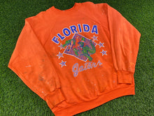 Load image into Gallery viewer, Vintage Florida Gators Running Gator Crewneck Paint Stained Orange - M