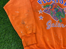 Load image into Gallery viewer, Vintage Florida Gators Running Gator Crewneck Paint Stained Orange - M