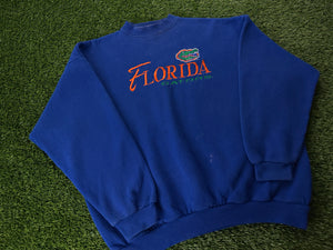 Vintage Florida Gators Sweatshirt Embroidered Blue - L