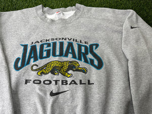 Vintage Jacksonville Jaguars Sweatshirt Swoosh Gray - 2XL