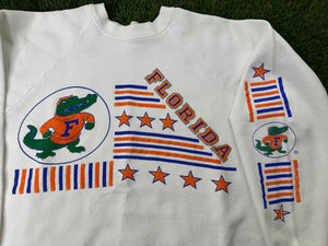 Vintage Florida Gators Sweatshirt Albert Stars White - M