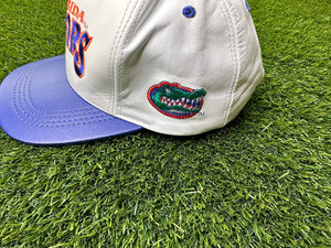 Vintage Florida Gators Leather Snapback Hat White