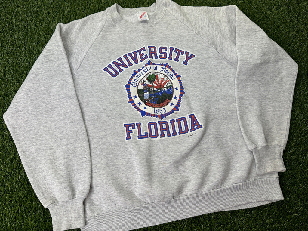 Vintage Florida Gators Sweatshirt School Seal Gray - M