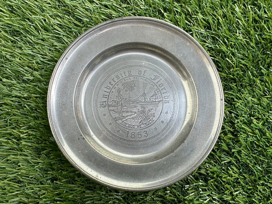 Vintage University of Florida School Seal Pewter Plate/Ashtray