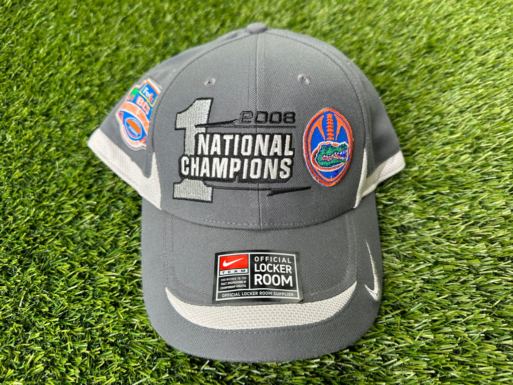 Florida Gators 2008 National Champs Hat Strapback Gray