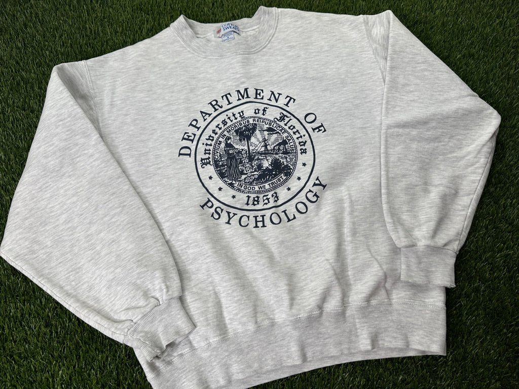Vintage University of Florida Psychology Sweatshirt Gray - M