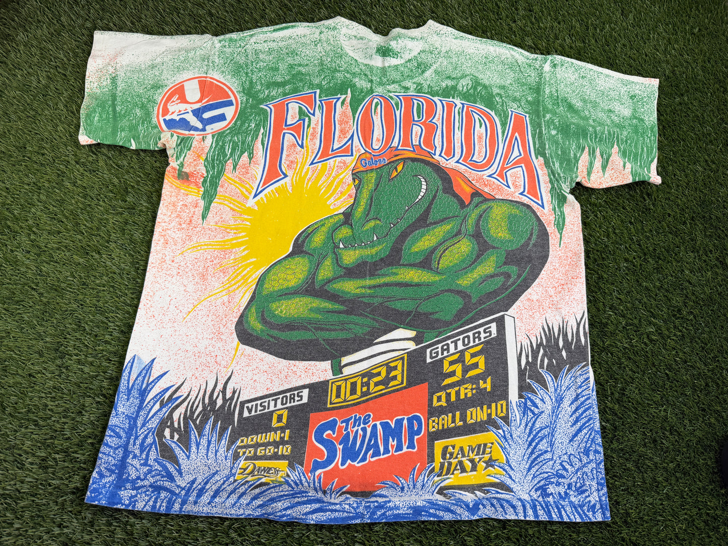 Vintage Florida Gators Shirt All Over Flexing - L