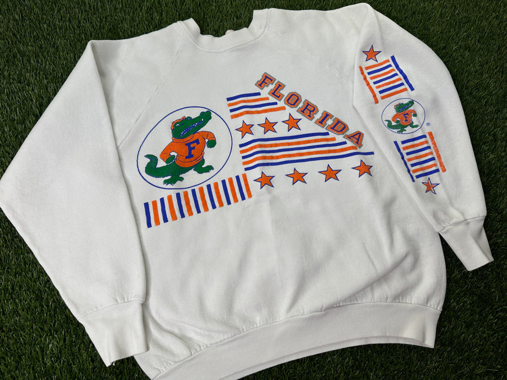 Vintage Florida Gators Sweatshirt Albert Stars White - M