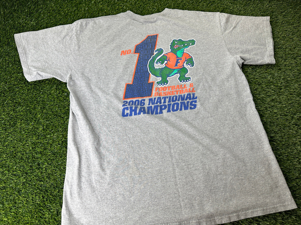 Vintage Florida Gators 2006 National Champs Shirt Dual Gray - 2XL