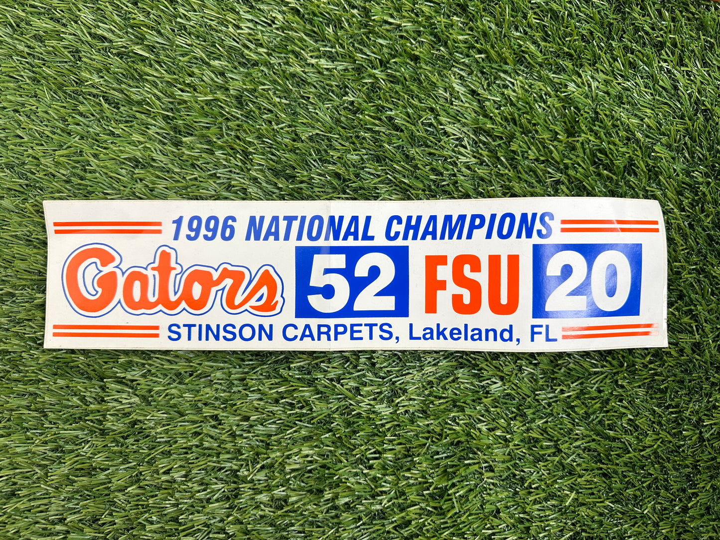 Vintage Florida Gators 96 Natty Bumper Sticker