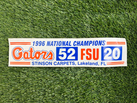 Vintage Florida Gators 96 Natty Bumper Sticker