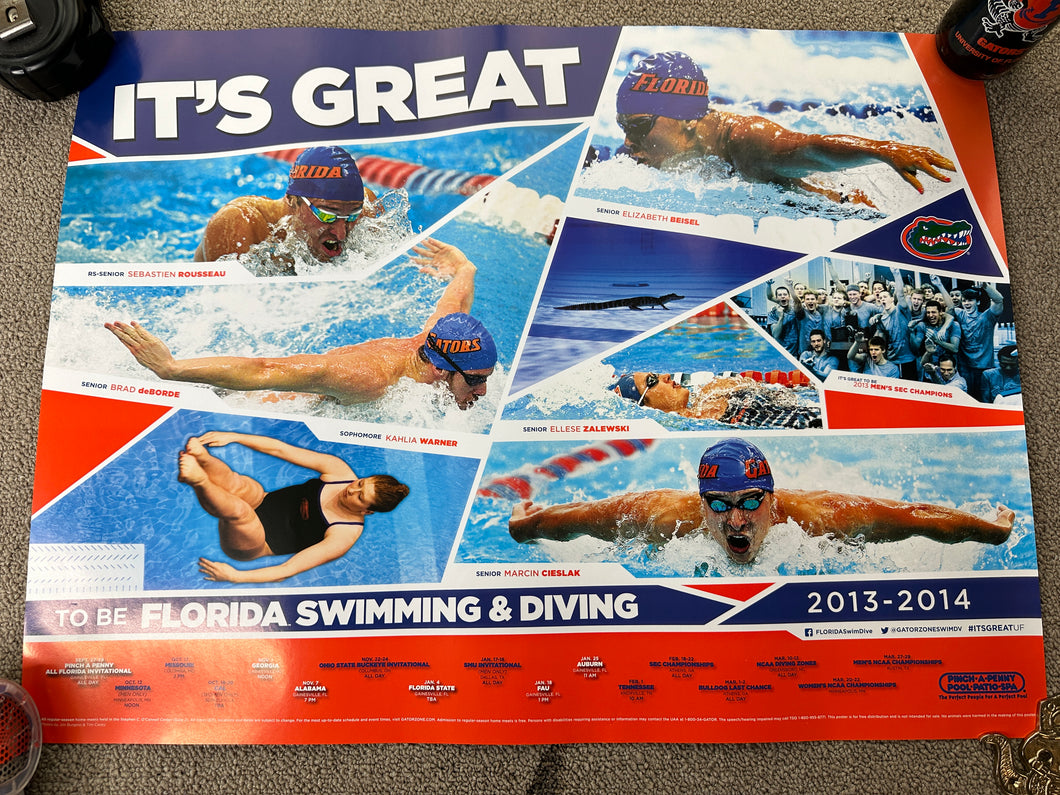 Florida Gators Swimming & Diving 13-14 Poster