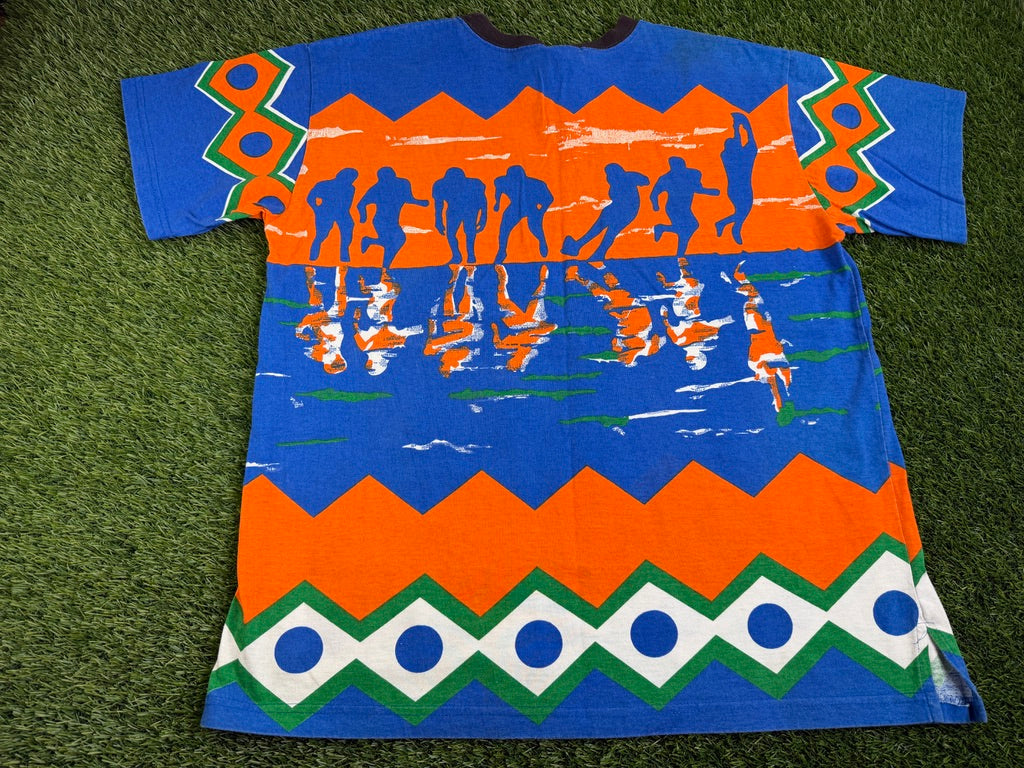 Vintage Florida Gators Football All Over Print Shirt - XL