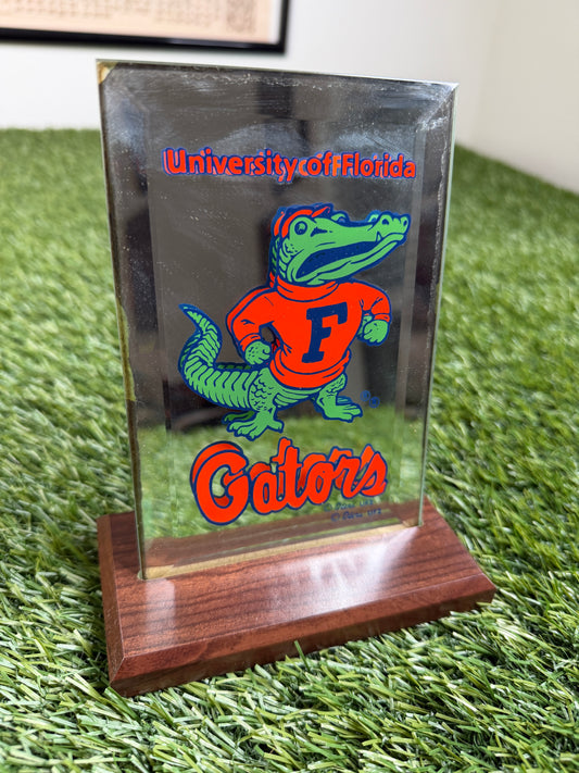 Vintage Florida Gators Painted Mirror Desk Display
