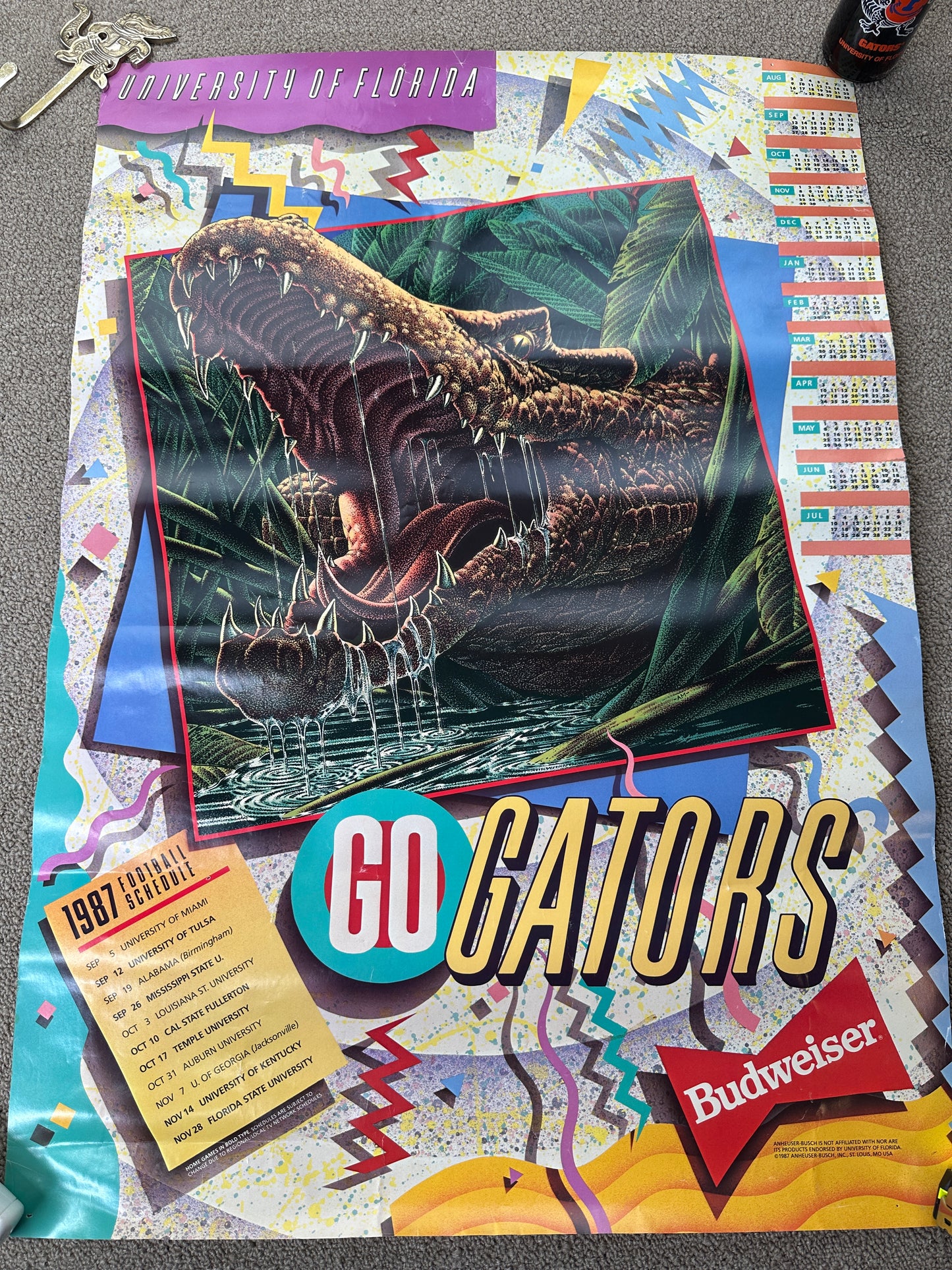 Vintage Florida Gators Football 1987 Poster