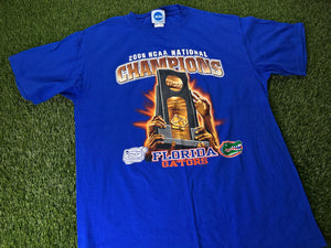 Vintage Florida Gators 2006 Basketball Champs Shirt Blue - XL