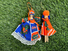 Load image into Gallery viewer, Florida Gators Handmade Clothespin Ornament Lot
