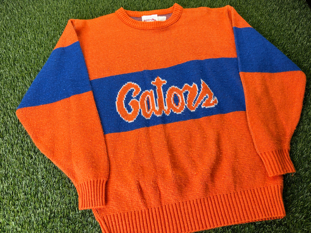 Vintage Florida Gators Script Knit Sweatshirt Orange - L