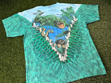 Load image into Gallery viewer, Vintage Liquid Blue Alligator Tie Dye Shirt - XL
