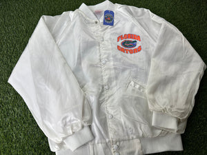 Vintage Florida Gators White Satin Jacket - XL