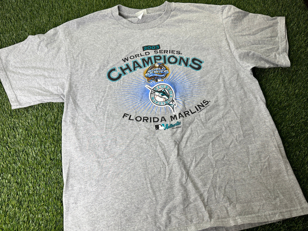 Vintage Florida Marlins 2003 World Series Shirt Gray - 2XL