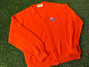 Vintage Florida Gators Knit Cardigan Sweater Orange Circle Logo - L