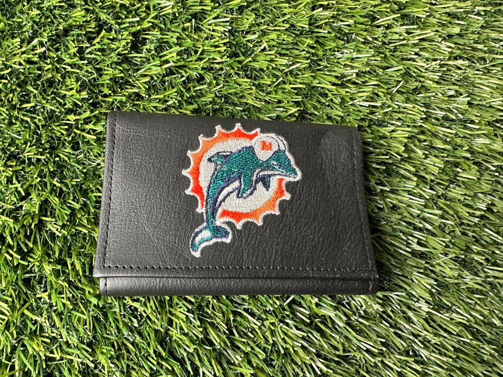 Vintage Miami Dolphins Tri-Fold Leather Wallet