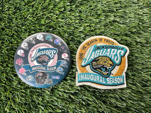 Vintage Jacksonville Jaguars Inaugural Season Patch and Button