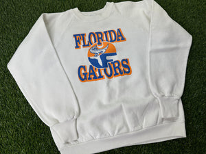 Vintage Florida Gators Sweatshirt Circle Logo White - S