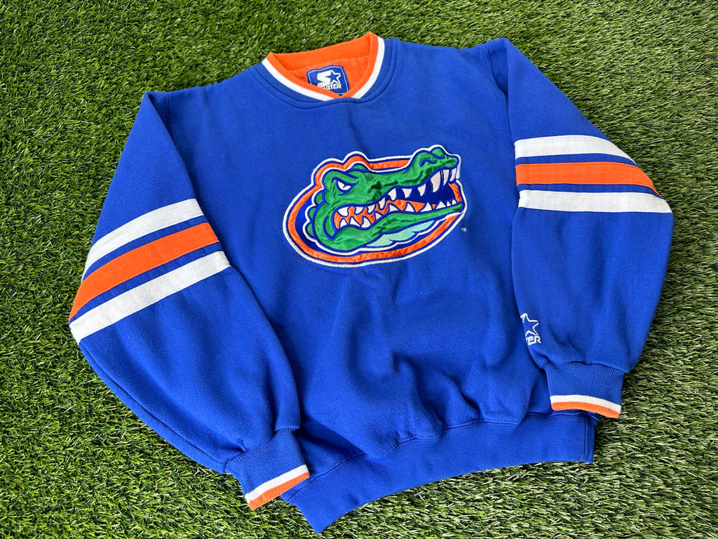 Vintage Florida Gators Sweatshirt Striped Sleeves - Youth M