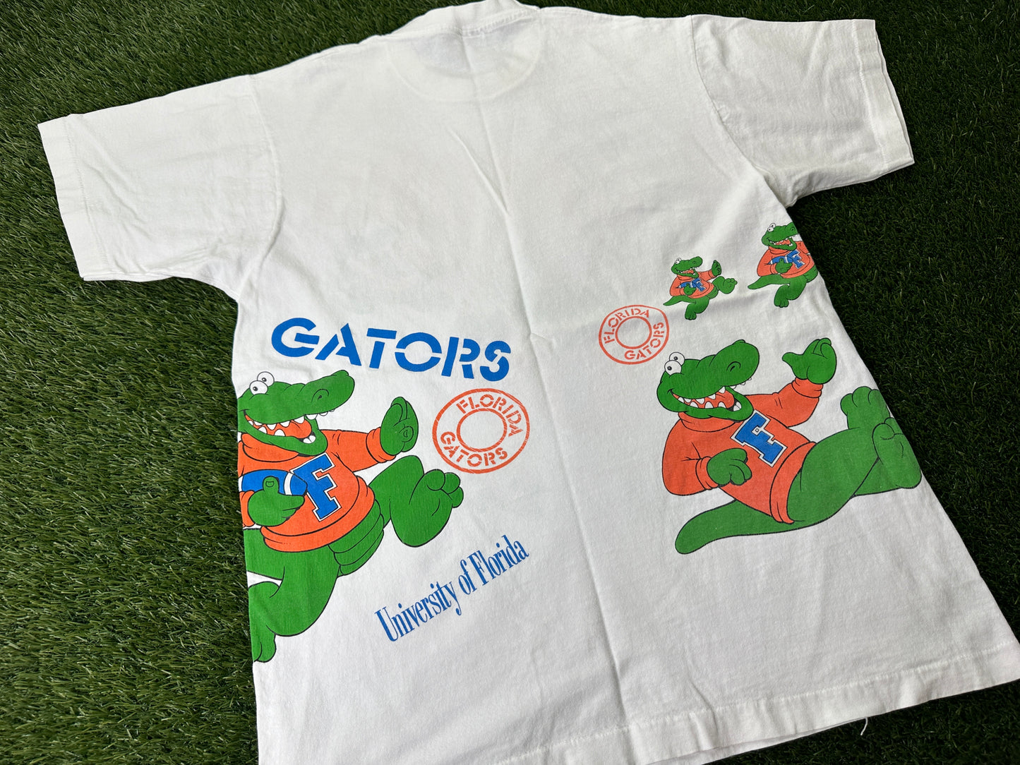 Vintage Florida Gators Cartoon All Over Print Shirt - L