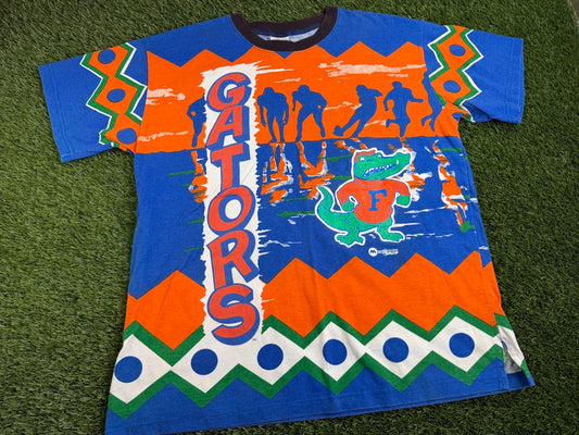 Vintage Florida Gators Football All Over Print Shirt - XL