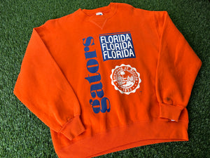 Vintage Florida Gators Sweatshirt Orange Seal - M