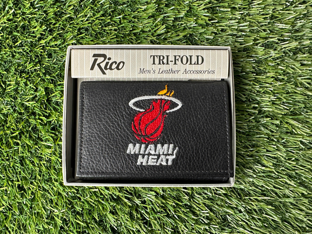 Vintage Miami Heat Tri-Fold Leather Wallet