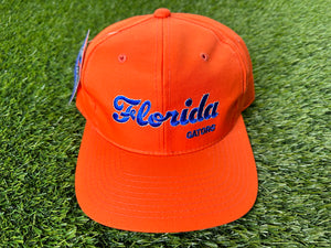 Vintage Florida Gators Script Snapback Hat Orange