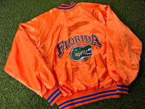 Vintage Florida Gators Orange Satin Jacket Head - L