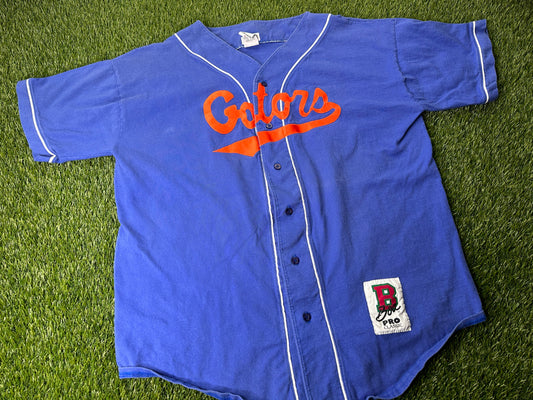 Vintage Florida Gators Baseball Jersey Script Gators - XL