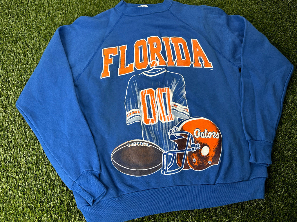 Vintage Florida Gators Sweatshirt Blue Football - M