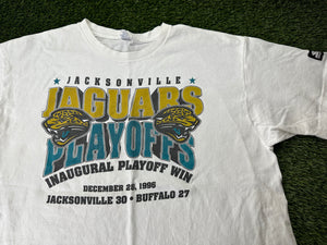 Vintage Jacksonville Jaguars 1996 Playoffs Win Shirt Bills - XL