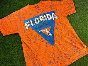 Vintage Florida All Over Print Shirt Orange - L