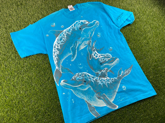 Vintage Dolphins Shirt Blue - M