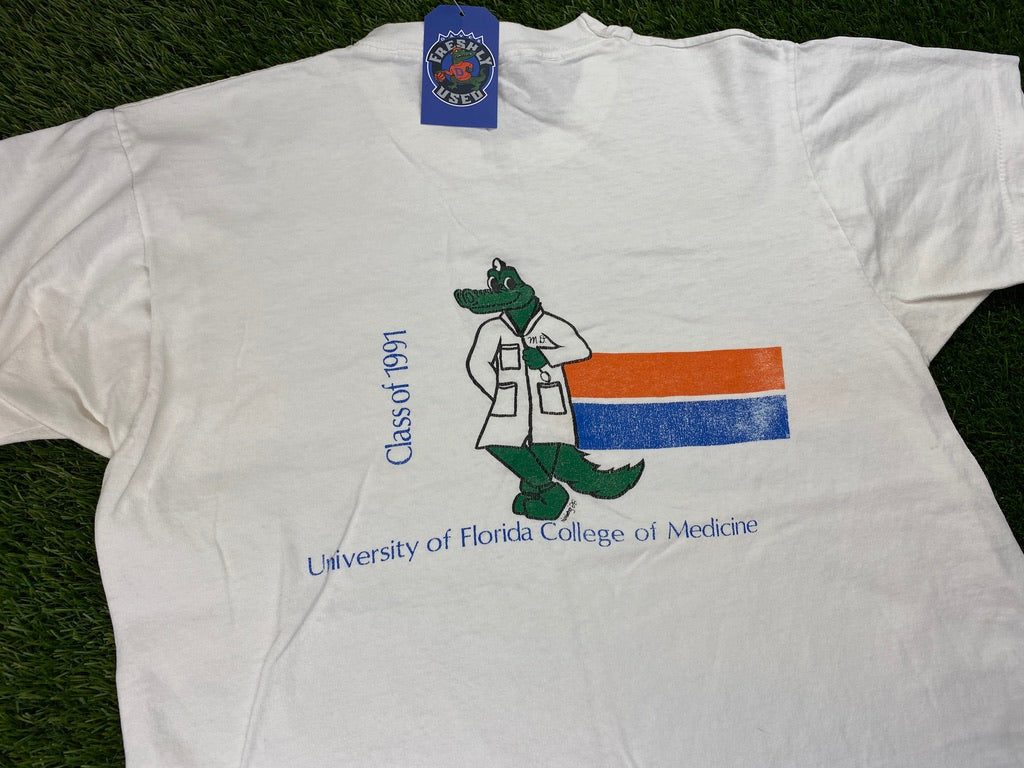 Vintage University of Florida 1991 Med School Shirt White - M