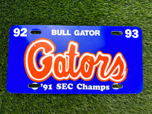 Load image into Gallery viewer, Vintage Florida Gators Booster License Plate 92/93
