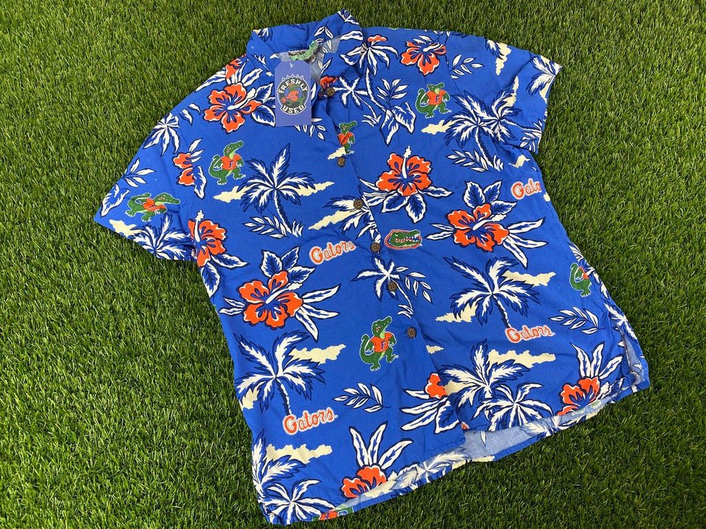 Vintage Florida Gators Hawaiian Shirt Blue - Womens S