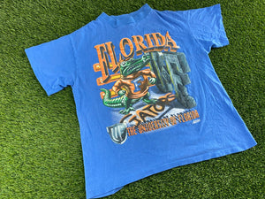 Vintage Florida Gators Big Print 3D Shirt Blue - M