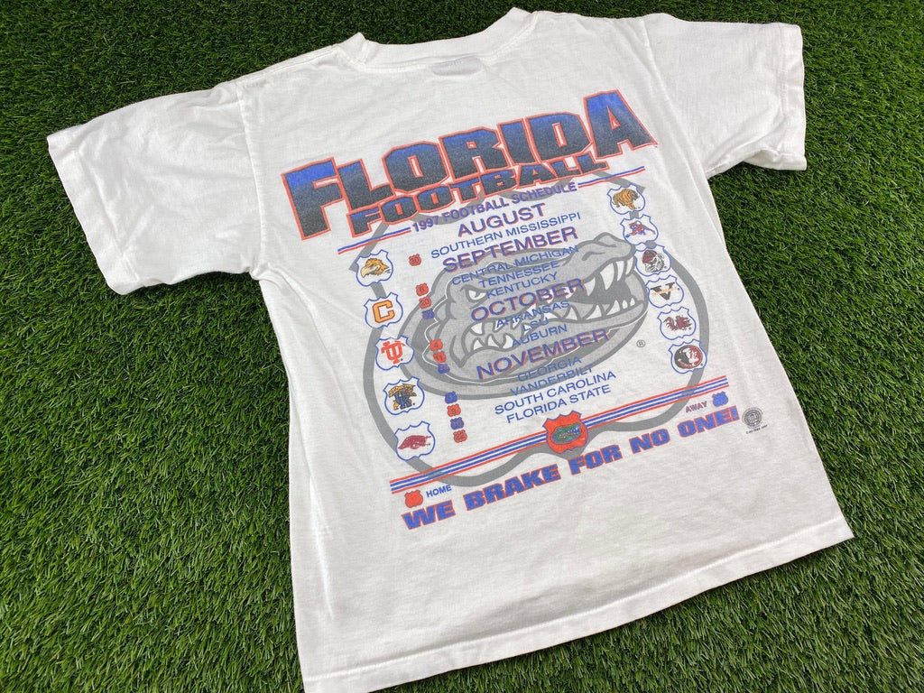 Vintage Florida Gators 1997 Schedule Shirt White - Youth L