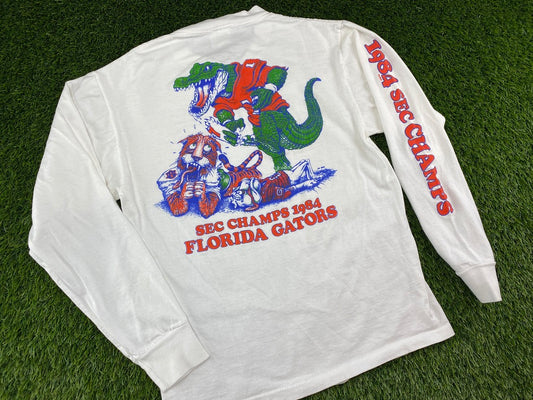 Vintage Florida Gators 1984 SEC Champions Long Sleeve Shirt White - XS