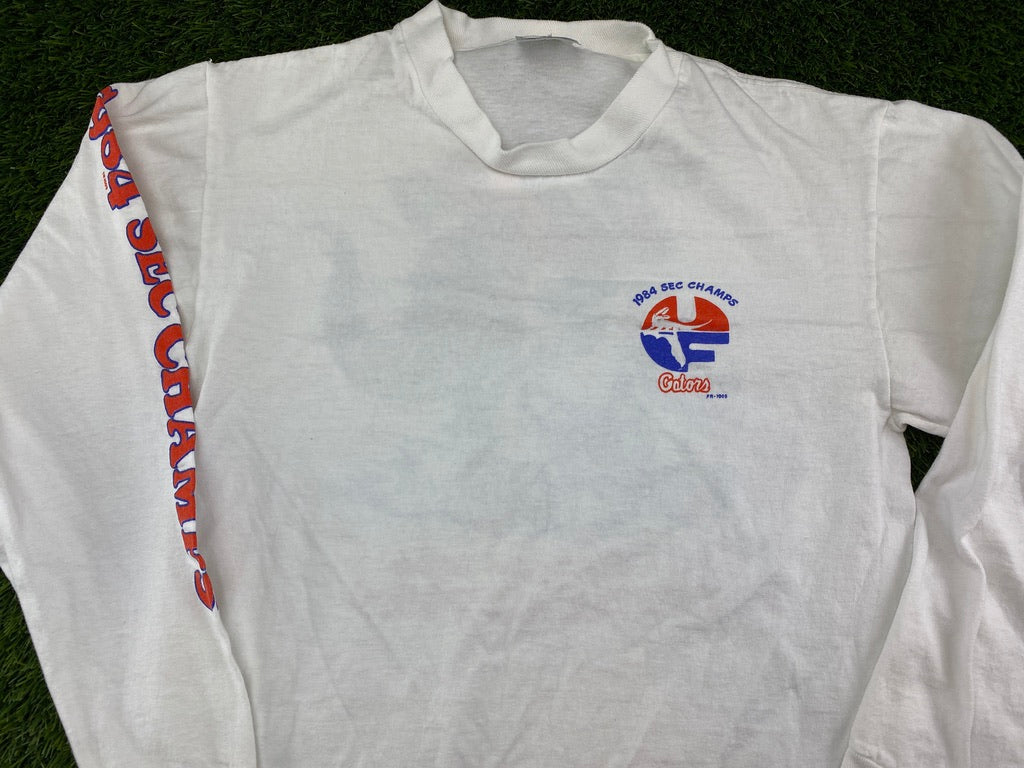 Vintage Florida Gators 1984 SEC Champions Long Sleeve Shirt White - XS